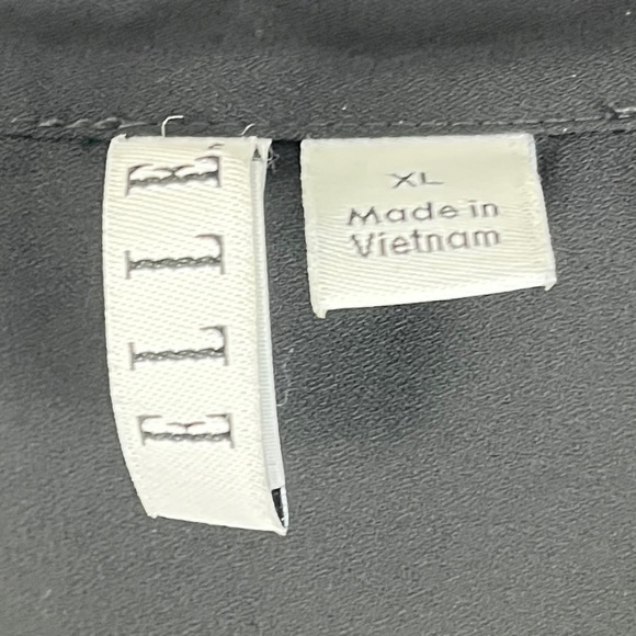 Elle Chiffon Tunic Length Black Top Size XL - Picture 10 of 11